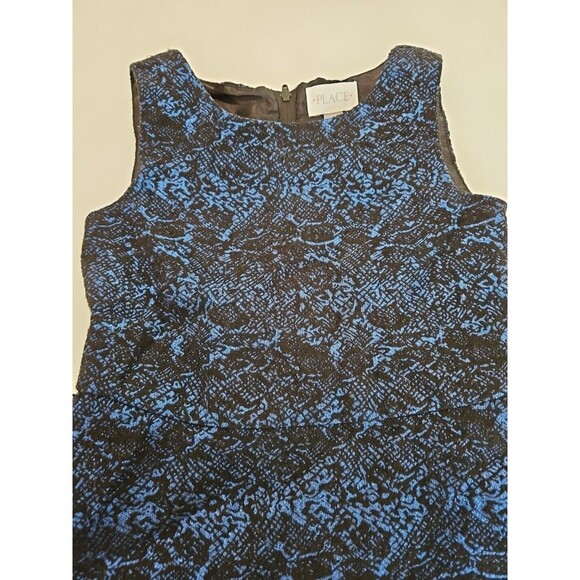 Childrens Place Fancy Dress Girl Size 6 6X Black And Metallic Blue Soft Lining - Picture 2 of 6